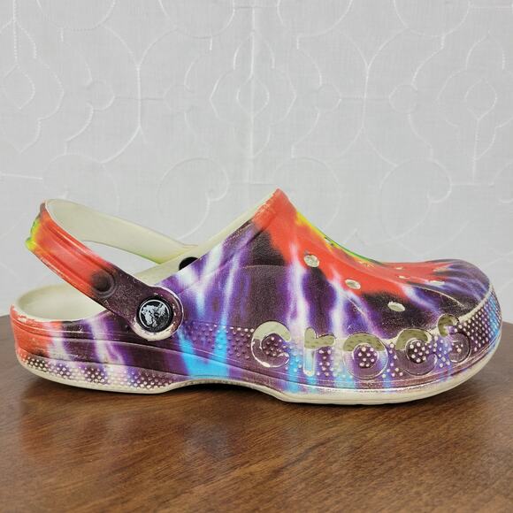 Crocs Mens Sandals 6M/8W Muticolor Tie Dye Classic Graphic Unisex Slingback - Picture 6 of 13